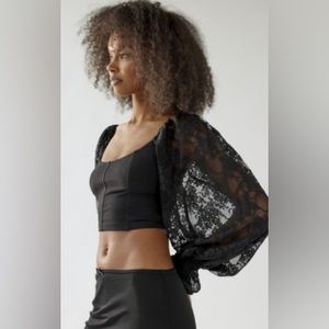 UO Cynthia Lace Sleeve Top